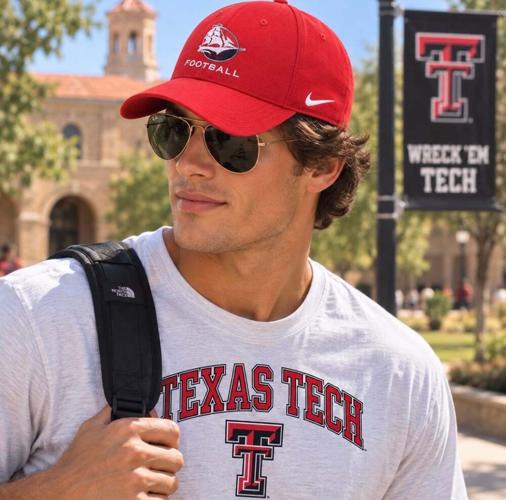 Nike Texas Tech Red Raiders Football Hat M/L Legacy91 Dri-FIT Red NCAA Cap